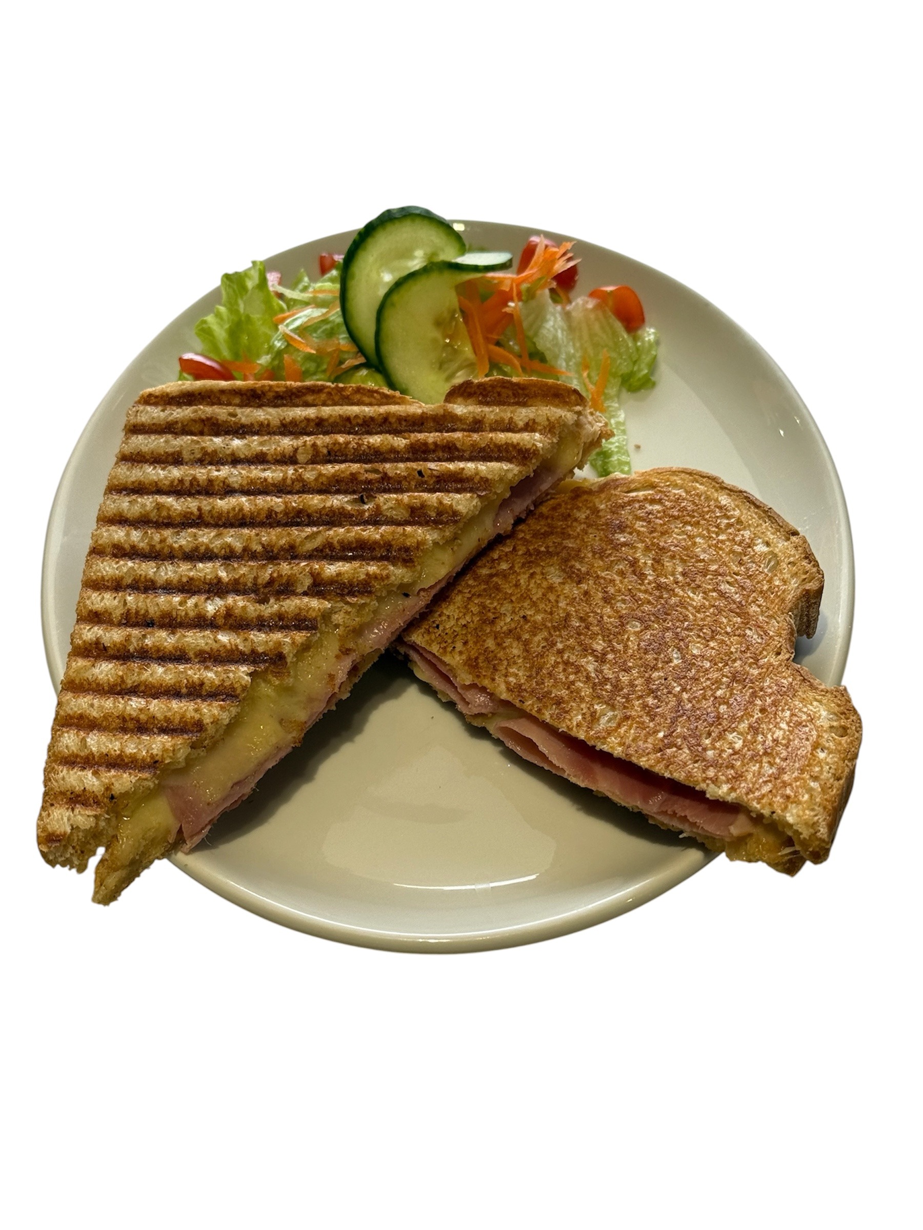 Toasted Ham and Cheese on White